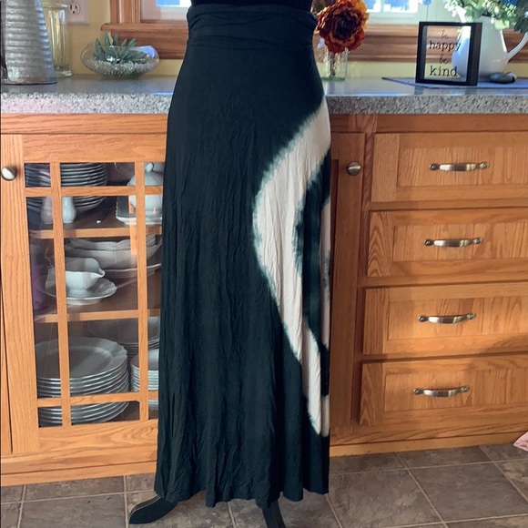 Cotton stretch maxi skirt with tie dye pattern - Picture 1 of 4
